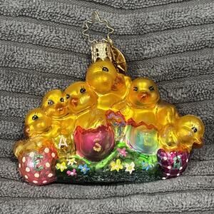 Christopher Radko Easter Parade Gem Ornament 2” Baby Chicks Eggs 2003